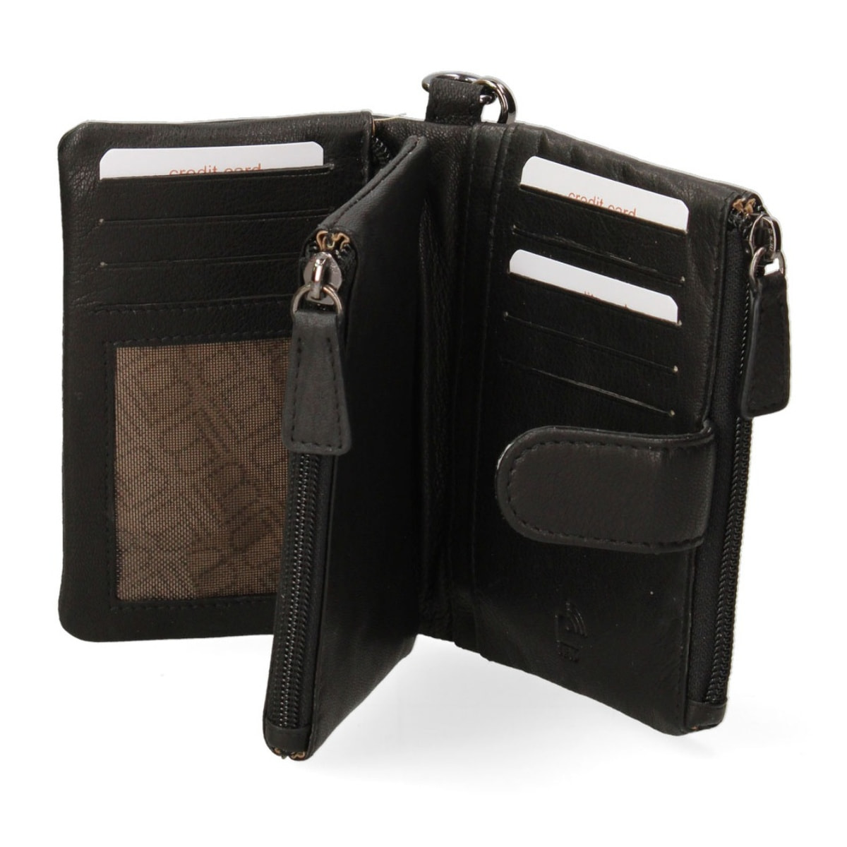 Portafoglio donna in vera pelle - Modello False - Casual - 13.5 x 10.0 x 3.0 cm