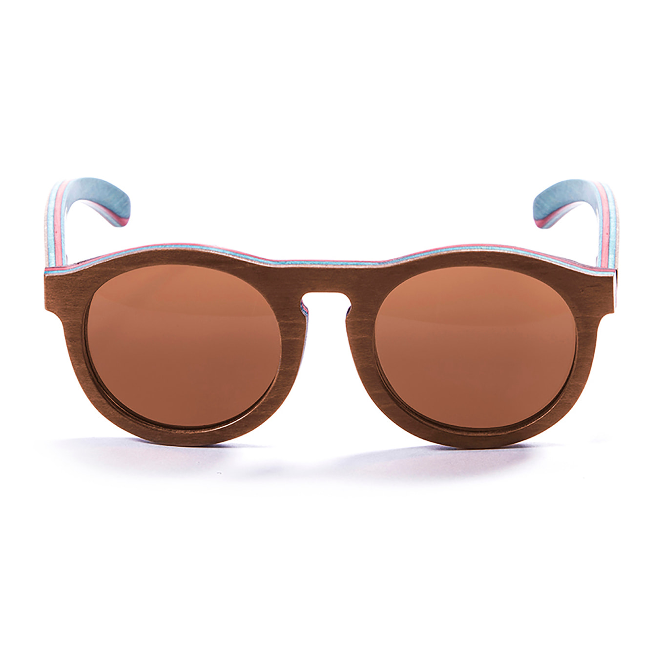Gafas de sol OCEAN FIJI - Patín con montura de madera marrón y / Marrón