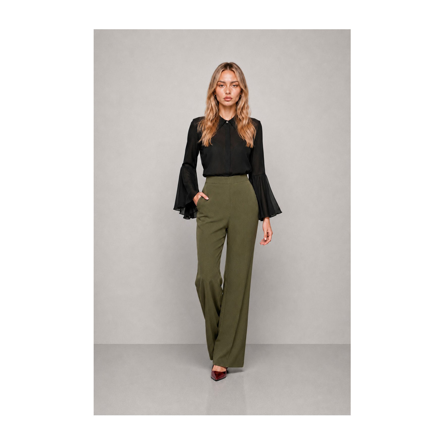 Kocca - Pantaloni sartoriali da donna a vita alta e gamba larga Donna