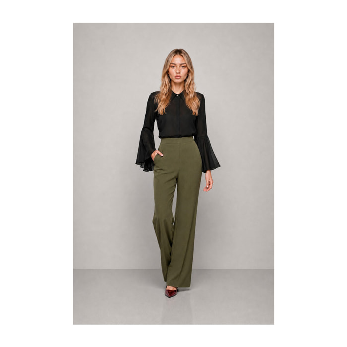 Kocca - Pantaloni sartoriali da donna a vita alta e gamba larga Donna
