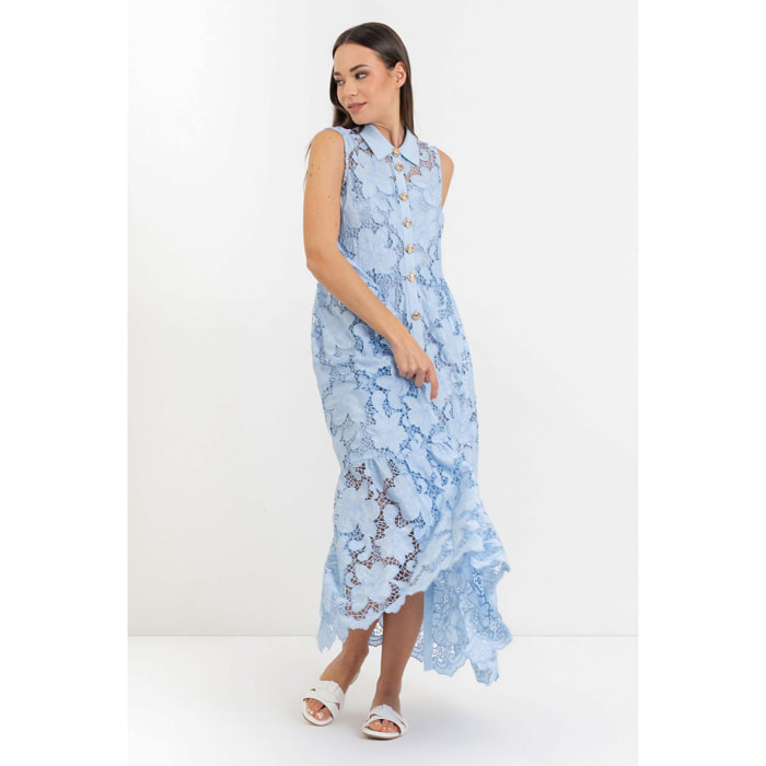 Kocca - Abito chemisier maxi in pizzo Donna