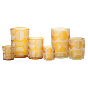 J-Line photophore Demi Cercles - verre - orange - large - 2 pcs