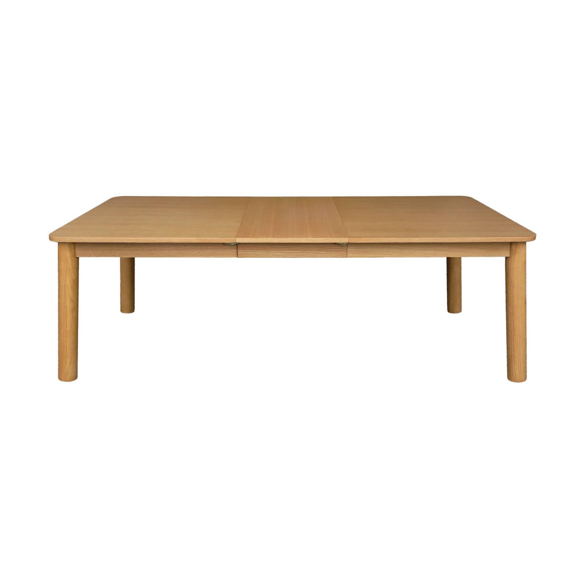 Table à manger rectangulaire extensible bois d'hévéa et placage chêne naturel 6 à 10 places - 170-270cm - Solene