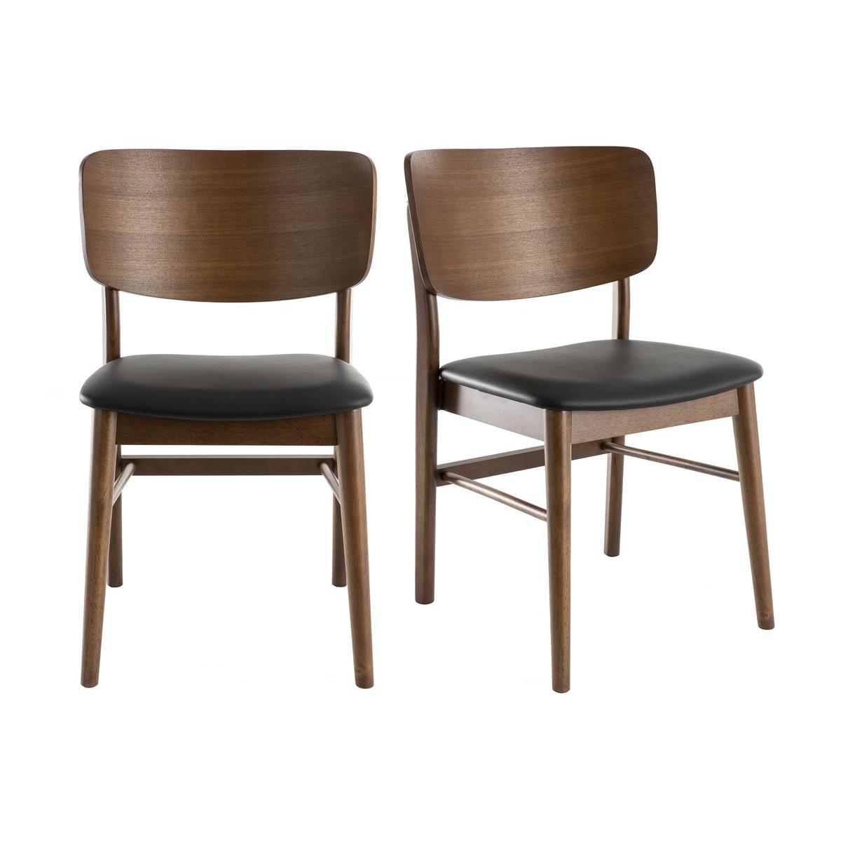 Chaises en bois foncé et noir (lot de 2) SHELDON