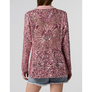 PHILIPP PLEIN Boyfriend's Fit Blazer Butterfly Tattoo Paillettes