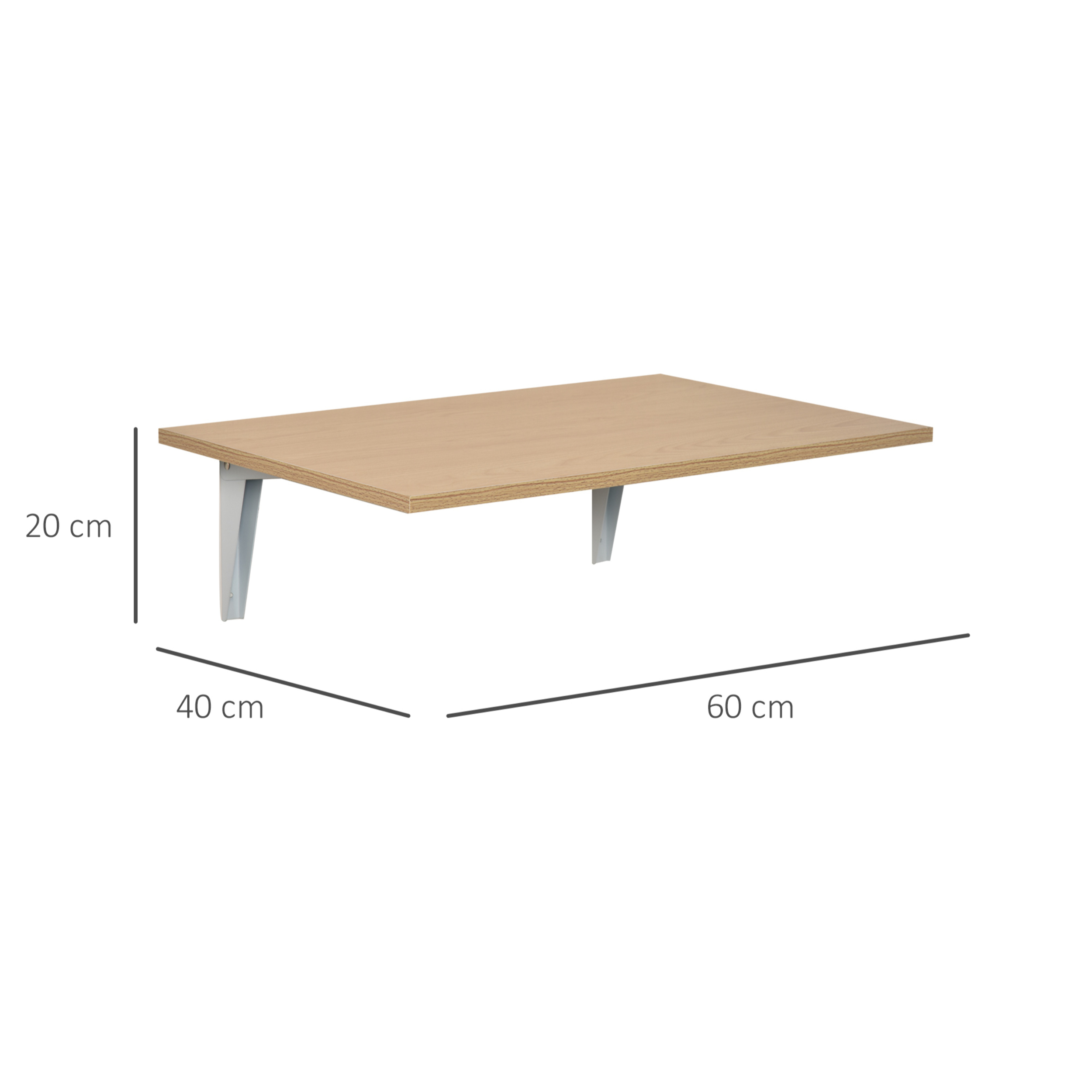 Mesa Plegable de Pared para Cocina y Comedor 60x40x1.5cm Mesa Auxiliar