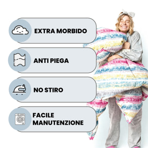 TRAPUNTA INVERNALE BASIC, 200gr, Doubleface, Microfibra, Made in Italy - LOVE LINES