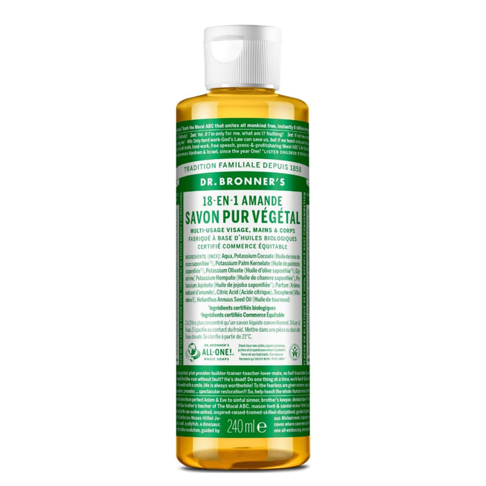 Savon liquide Amande - Un savon de Castille liquide naturel 18-en-1