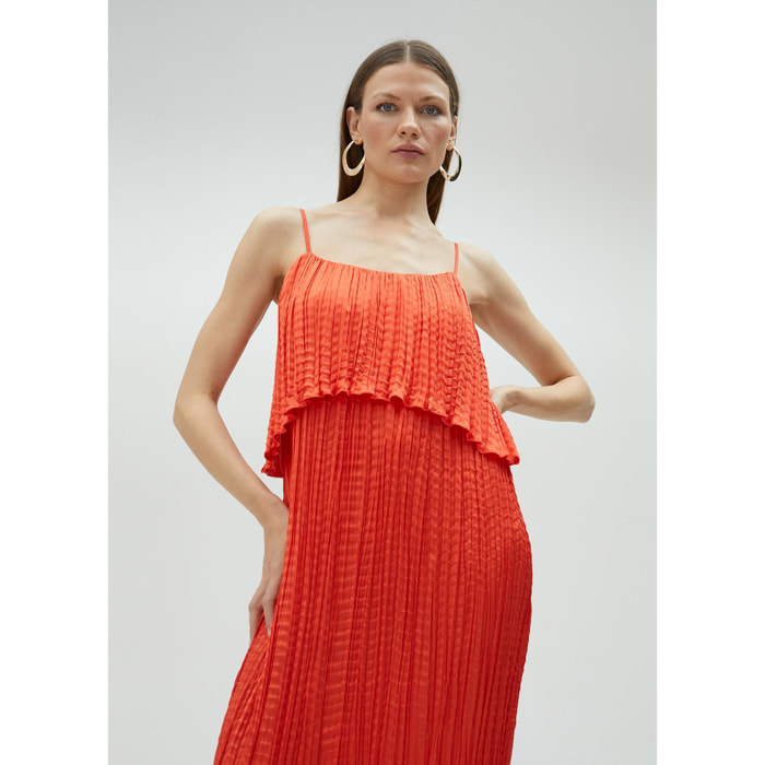 Vestito midi con volant