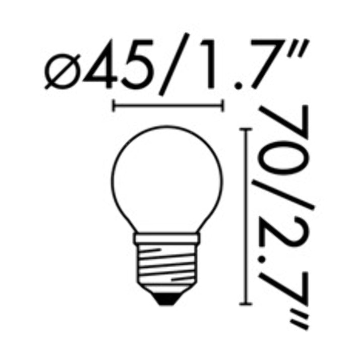 Ampoule G45 FILAMENT E27 LED 2W 2700K