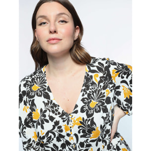 Fiorella Rubino - Camisa floral - Negro