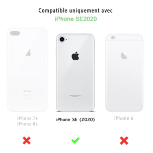 Coque iPhone SE 2020 Antichoc Silicone + 2 Vitres en verre trempé Protection écran