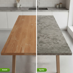 Vinyle adhésif protecteur - Effet béton ciré - 200 x 60 cm - Autocollants Revêtement Adhésif Cuisine Meubles Salle de bain