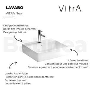 Lavabo VITRA Nuo 60 cm avec trop-plein