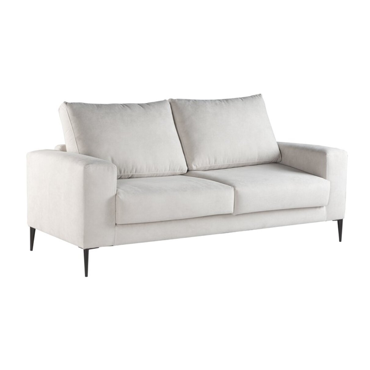 Canapé Jagger -textile, mousse pu, bois et panneau de particules-couleur beige 212 x 105 x 90 cm