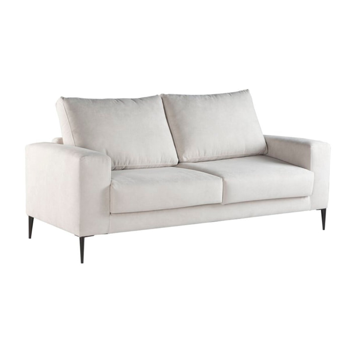 Canapé Jagger -textile, mousse pu, bois et panneau de particules-couleur beige 212 x 105 x 90 cm