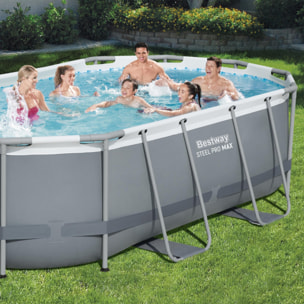 Bestway Piscine hors sol tubulaire ovale Bestway Steel Pro Max 427 x 250 x 100 cm gris