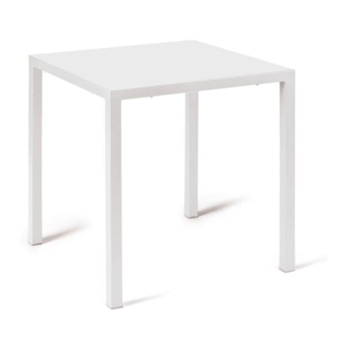 Tavolo TOLONE in metallo bianco 80x80 cm, impilabile