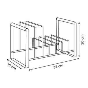 Rangement casseroles et poêles Balm 32x16x20cm blanc