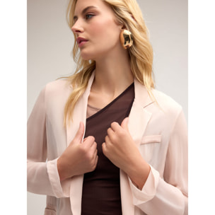 Motivi - Chaqueta desestructurada de georgette - Rosa