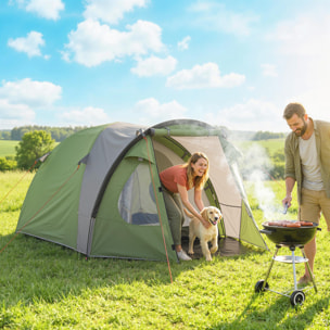 Tente de camping 2-4 personnes - tente dôme familiale imperméable - sac de transport inclus vert