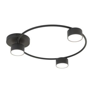 Lampada a sospensione Lucio in acciaio nero opaco