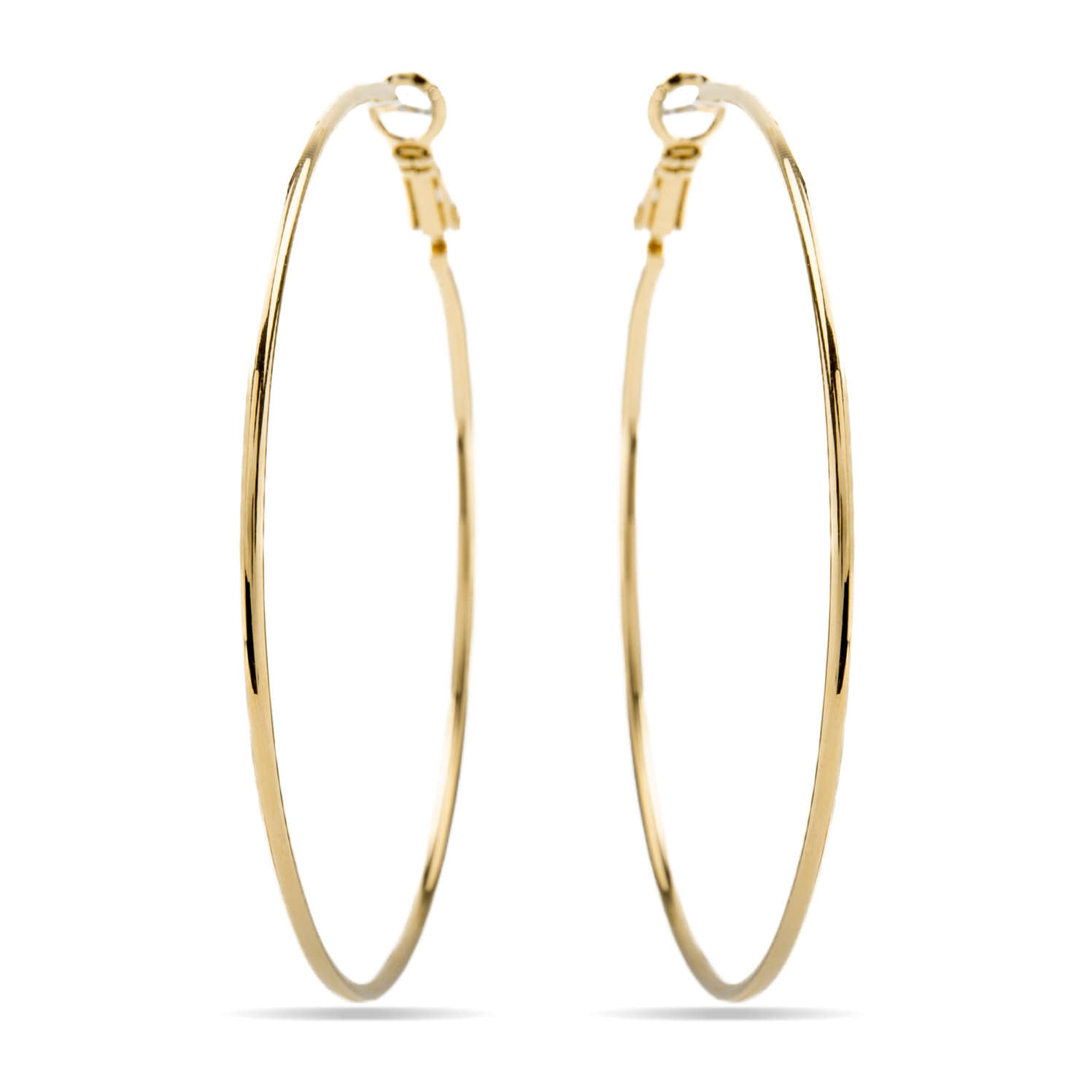 Pendientes de 60mm de diámetro acabado oro amarillo de 18k