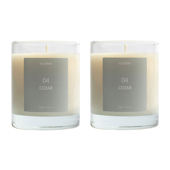 Set de 2 velas aromáticas 200gr aroma cedro scalpers