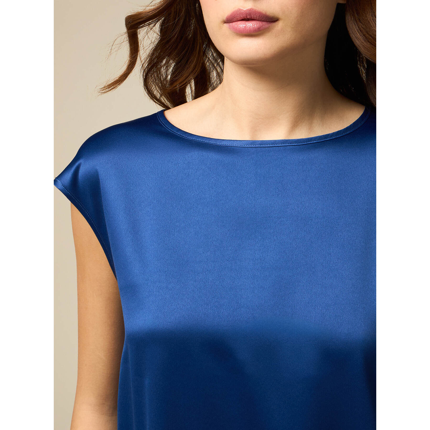 Oltre - T-shirt bimaterica - Blu