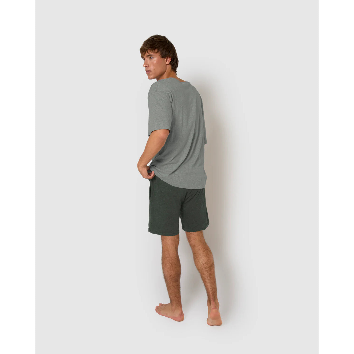 Pijama corto con botones verde azulado