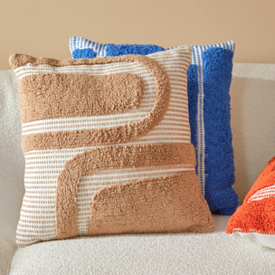 Coussin "Poppy" coton tufté lin 50x50cm