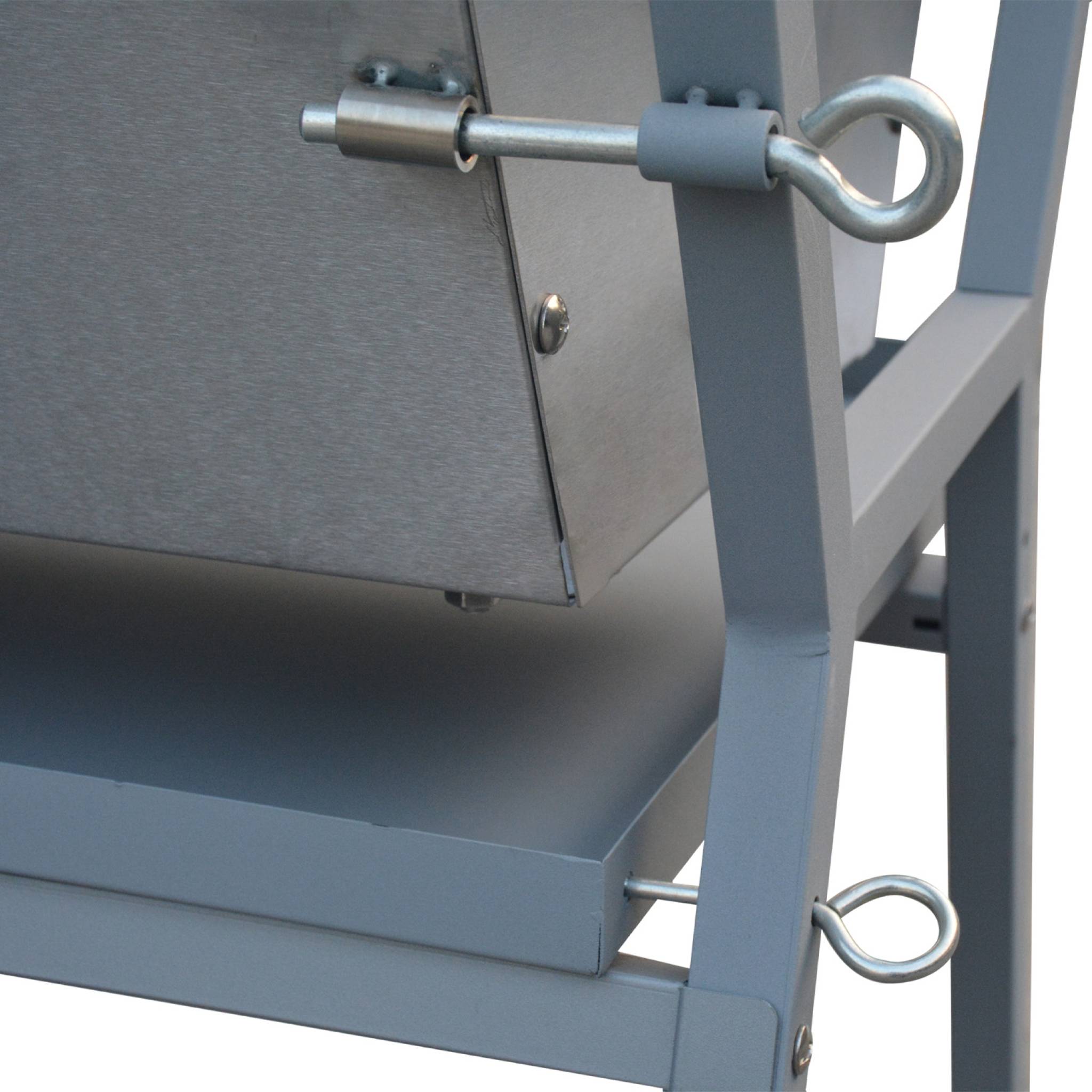 Rôtissoire charbon de bois motorisée inclinable en inox avec tournebroche avec housse MATHURIN AVEC HOUSSE