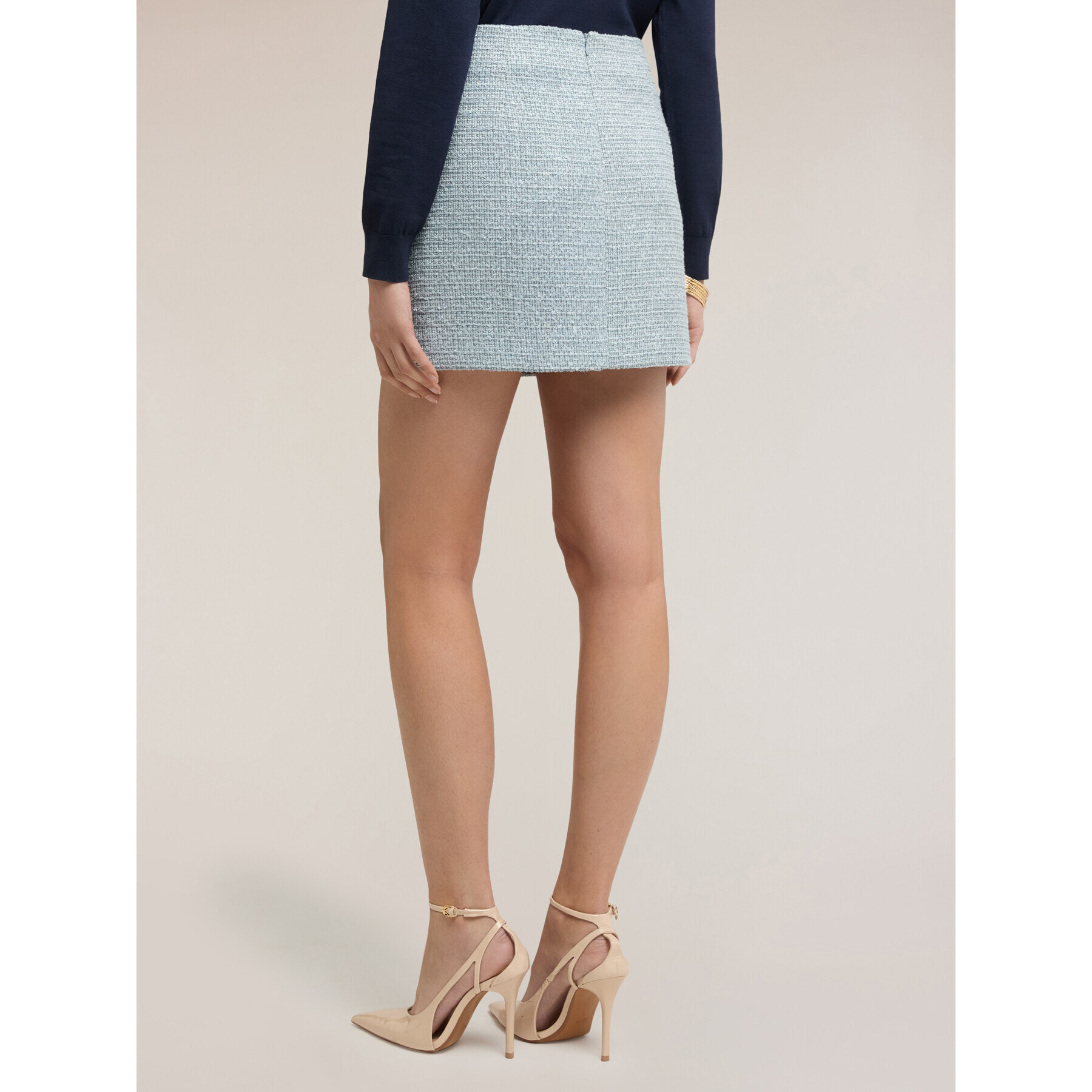 Motivi - Minifalda en tejido bouclé - Light - blue