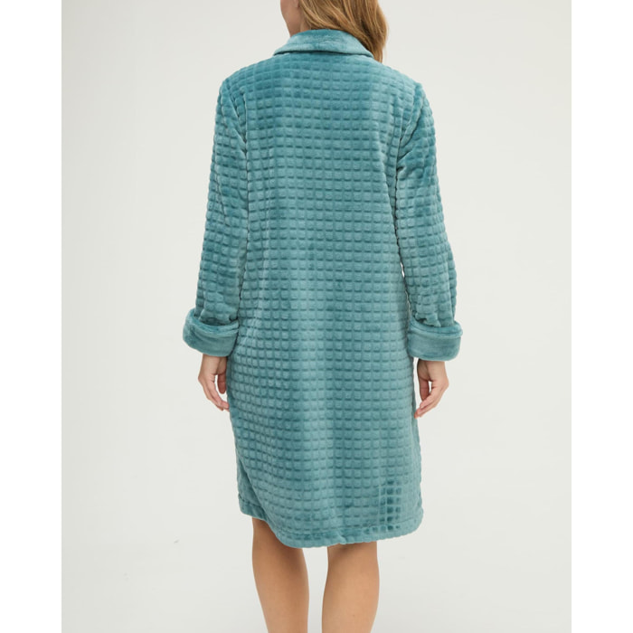 Bata mujer jacquard con botones