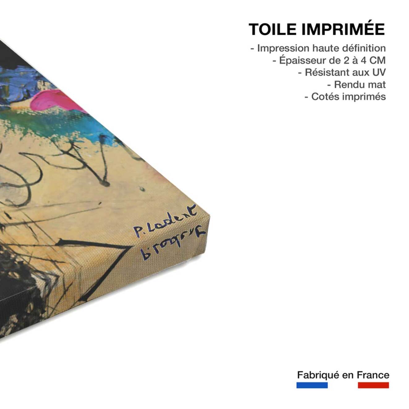 Tableau abstrait joyeuses en folie Toile imprimée