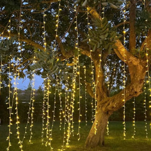 guirnalda con 480 luces led blanco cálido y control remoto con 13 funciones y temporizador