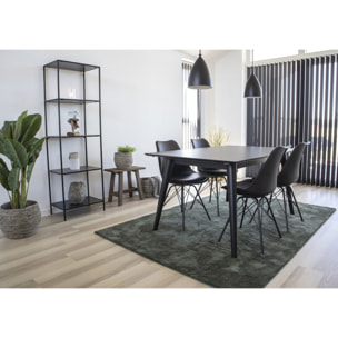 Set 2 sedie da pranzo Oslo in ecopelle nera con gambe in metallo nero