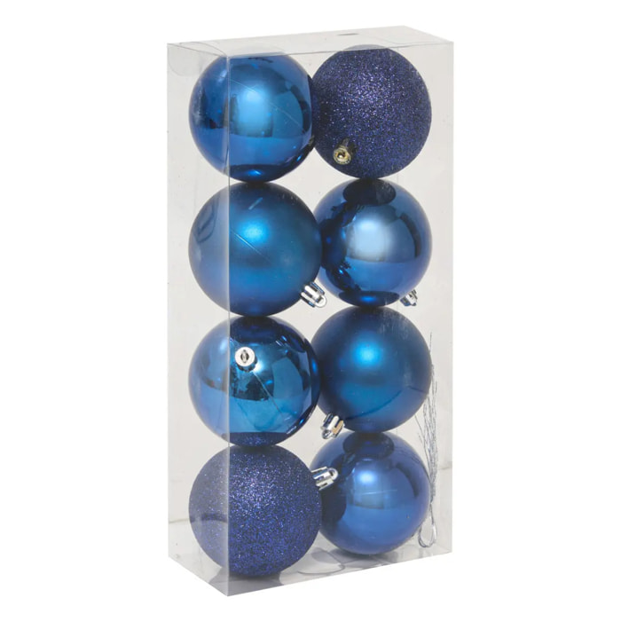 Boules de Noël "Colorama de Noël" lot de 8 en plastique recyclé D7cm