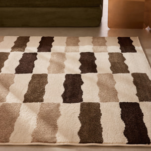 SANTAL - Tapis de salon beige à rayures