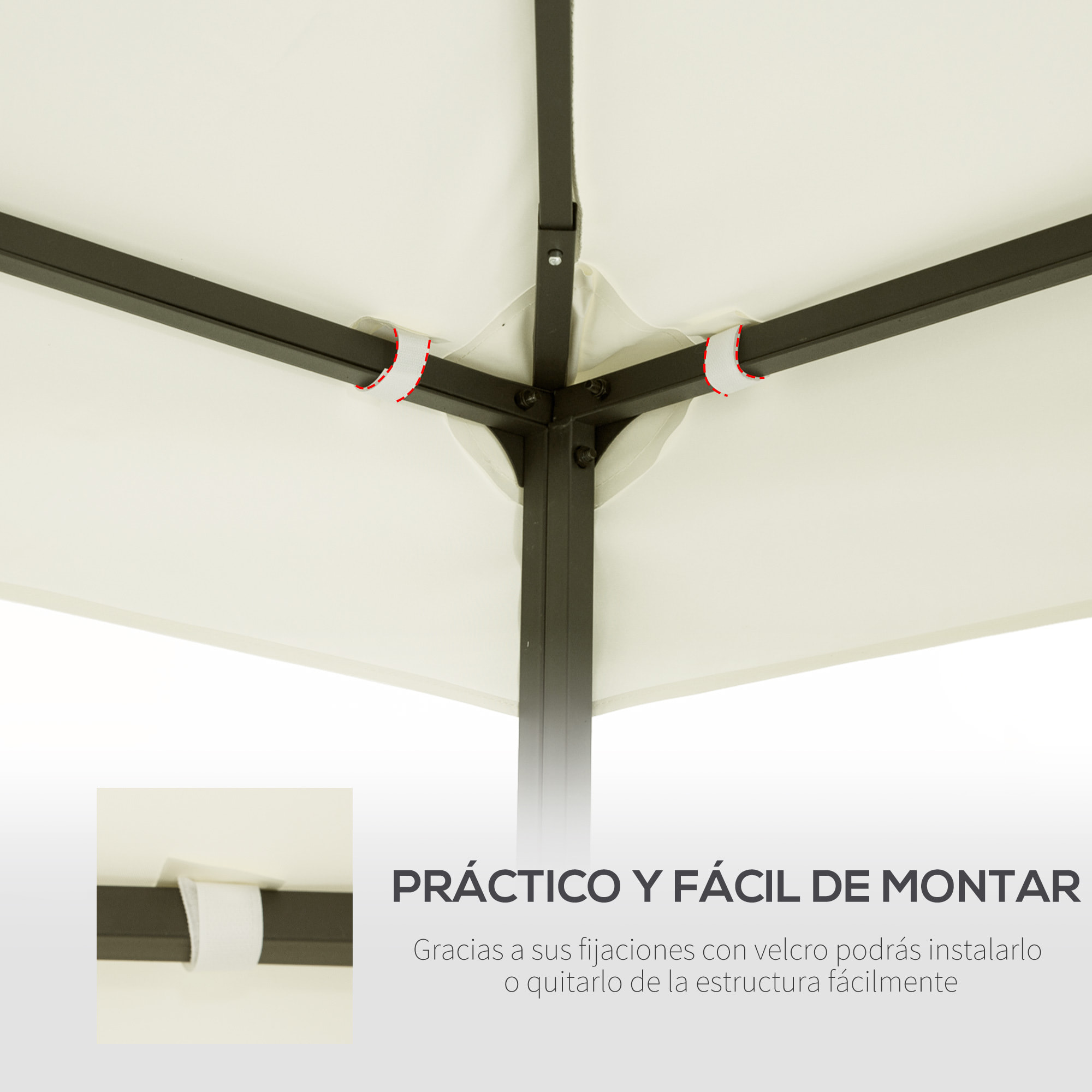 Techo de Repuesto 4x3m para Cenador Jardín Exterior Transpirable con 8 Orificios