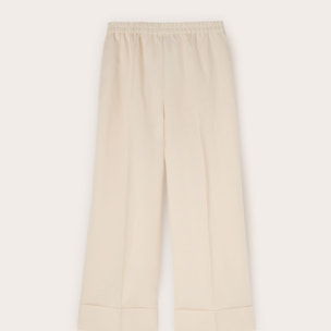 Motivi - Pantalones cropped de mezcla de lino - Beige