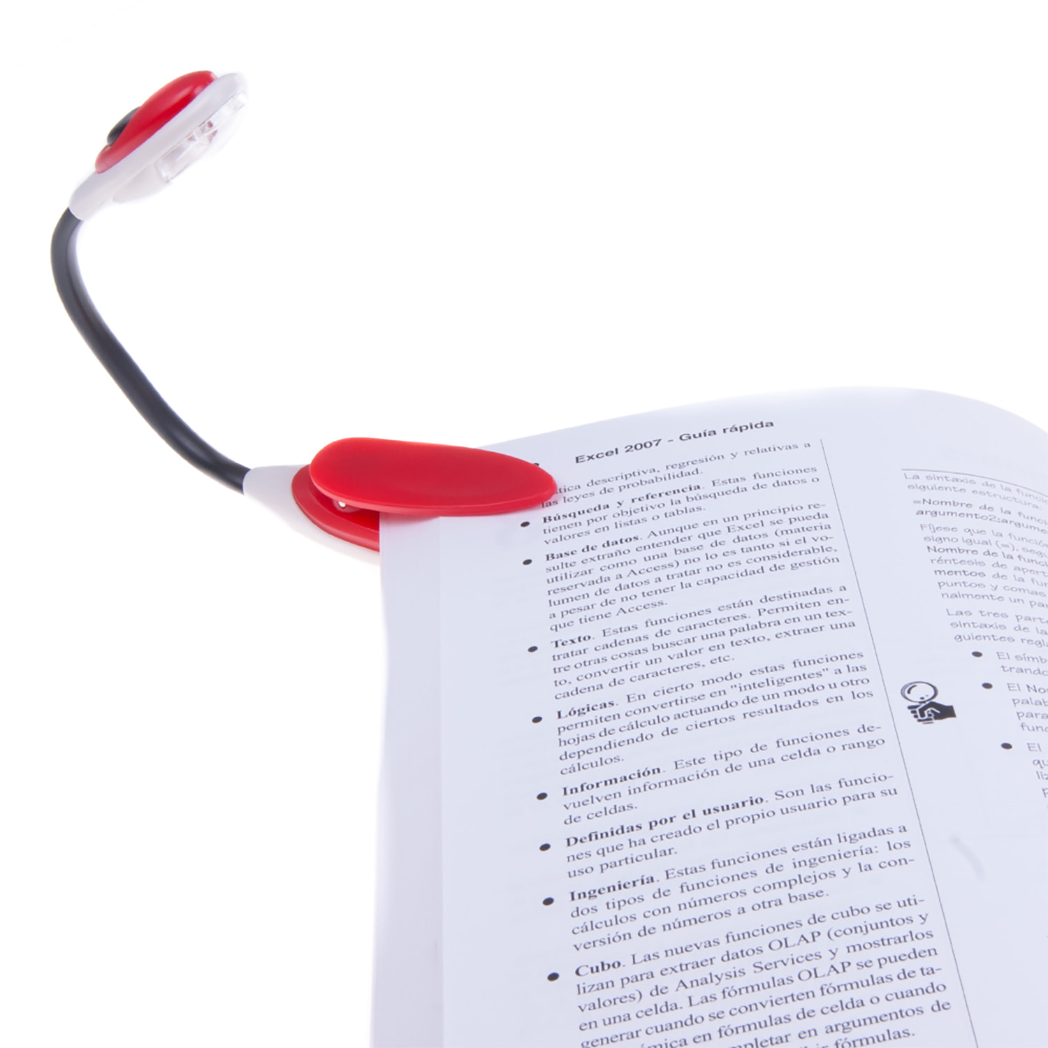 DAM Speciale lampada da lettura a LED con braccio orientabile. 3x2x25 cm. colore rosso