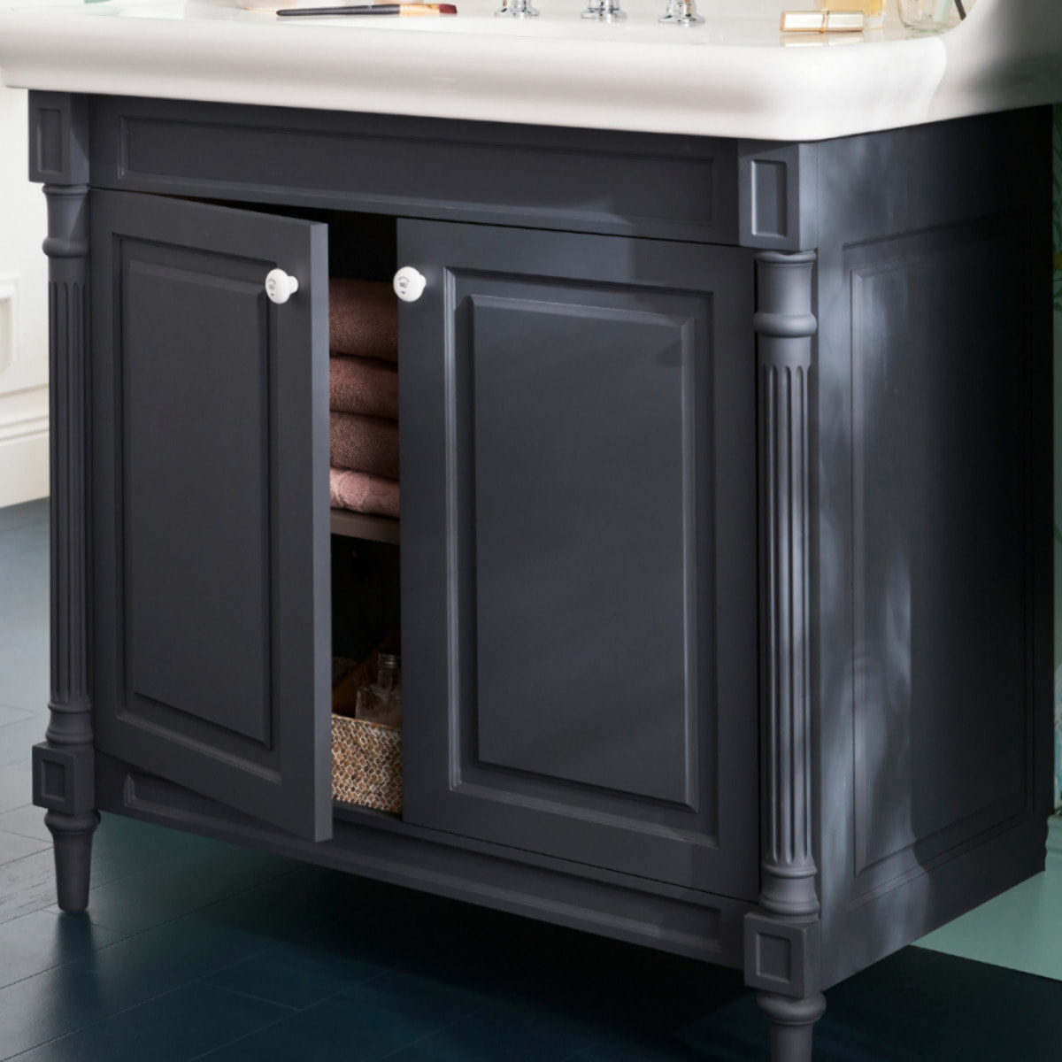 Pack meuble salle de bain Cléo 1889 plan vasque + colonne + miroir