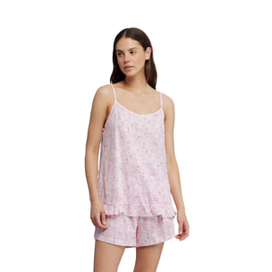Pigiama donna top bretellina e pantalone corto cotone cachemire Noidinotte