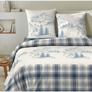 Parure housse de couette flanelle multicolore