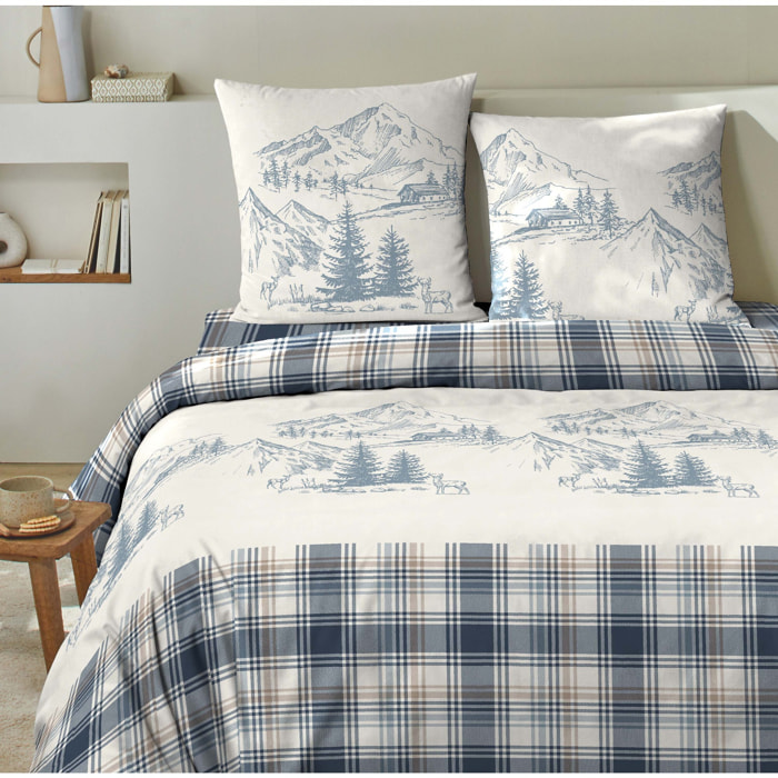 Parure housse de couette flanelle multicolore