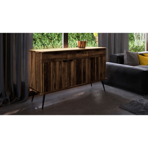 Buffet bois hêtre 3 portes amalfi 144x46cm