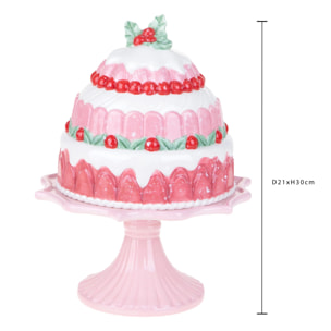 Decoro torta con Alzata - Pezzi 1 - Colore Bianco - 22,9x30Hx21,6cm - Bianchi Dino