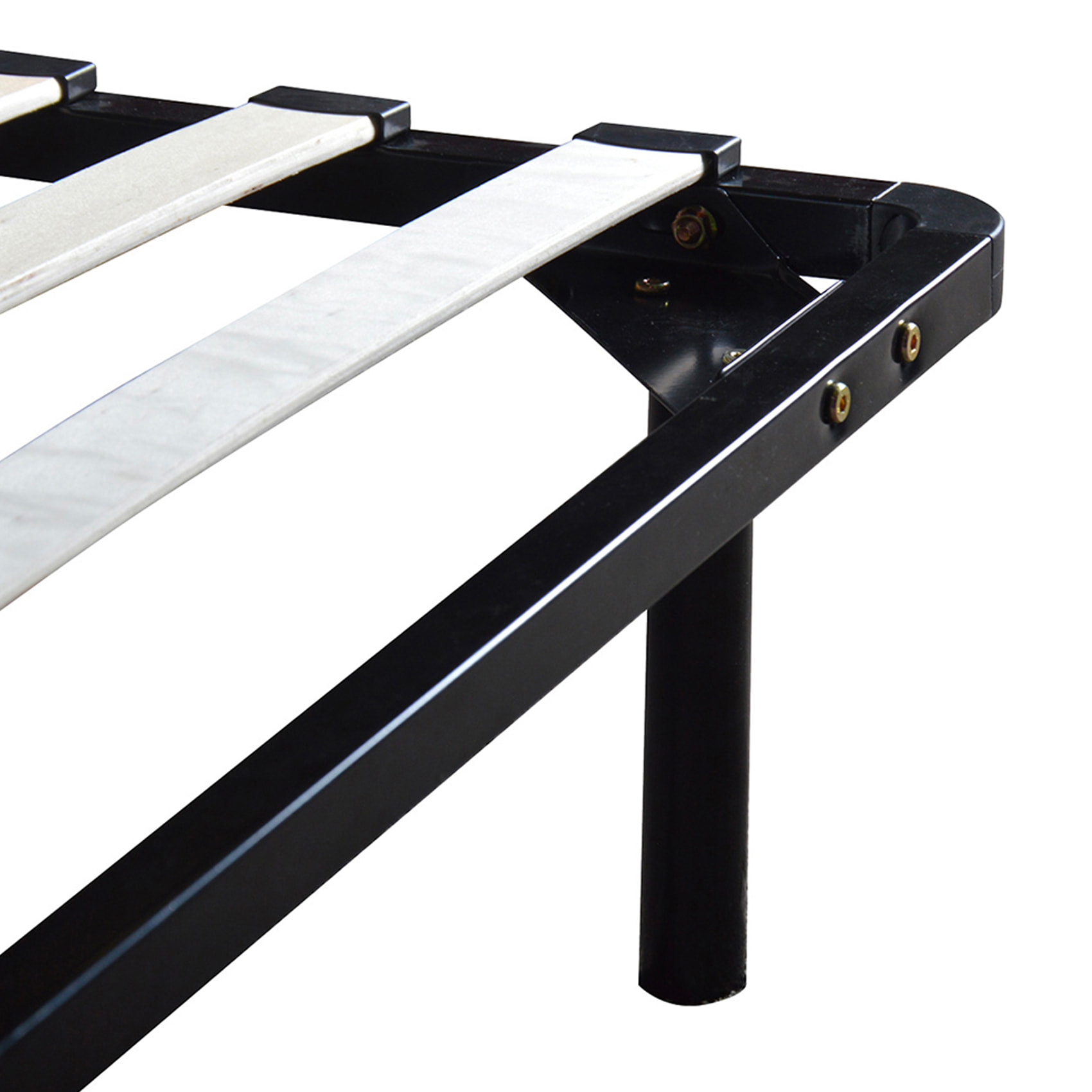 Sommier kit en bois et acier - Noir