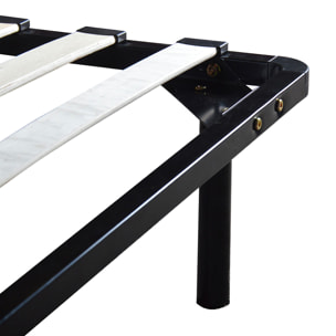 Sommier kit en bois et acier - Noir